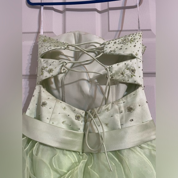 Camille La Vie Green Ruffled Long Gown - Picture 6 of 7